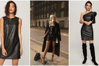 Mala crna haljina od kože - savršeni party komad u 10 high street modela