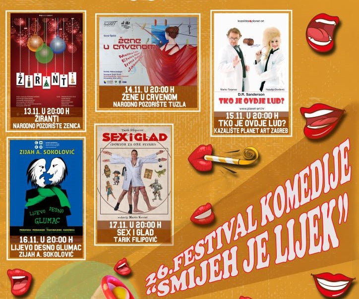 Festival komedije 'Smijeh je lijek' počinje 13. novembra komedijom 'Žiranti'