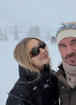 Stvaranje uspomena: David Beckham uživa na skijanju sa Harper