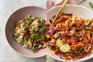 Viralna salata koja osvaja hrskavom rižom i lososom
