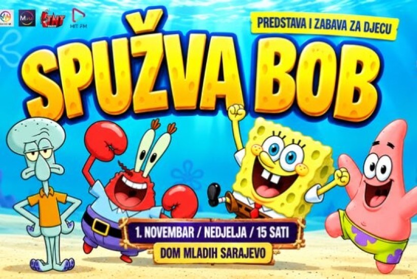 Spužva Bob stiže u Sarajevo: Mališane očekuje druženje puno smijeha, pjesme i plesa
